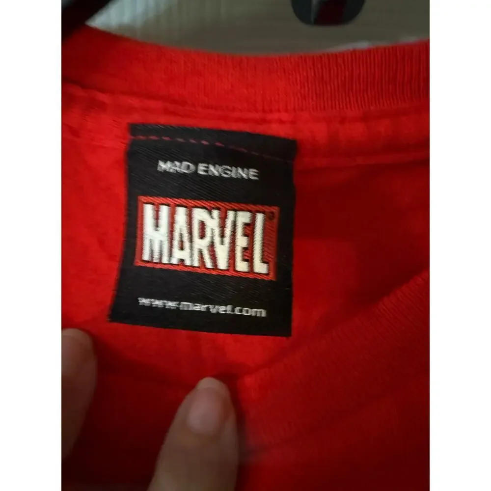 Mad Engine Marvel Spiderman Captain America Graphic Shirt Boys M 5-6